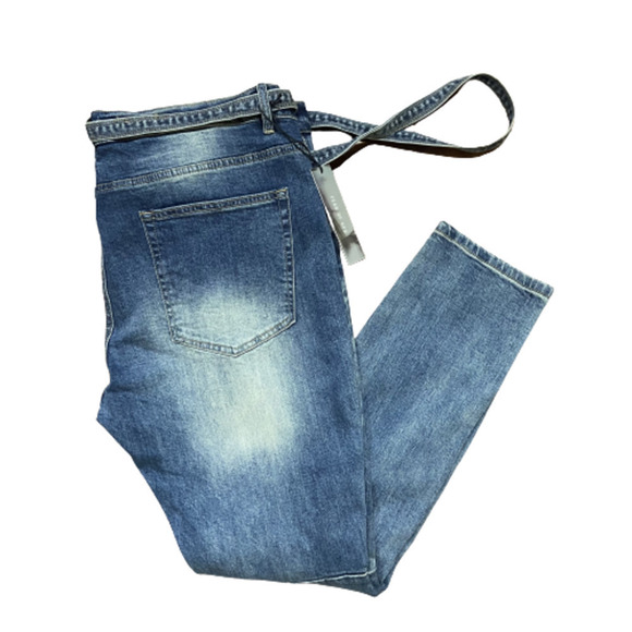Fear Of God Distressed Denim Slim Leg Blue Jeans NWT Men's Size 40 x 30 - Picture 1 of 9